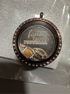 Origami Owl Living Locket Large Chocolate with Crystals set with charms